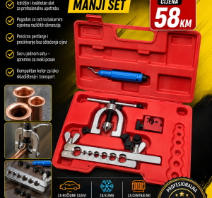 Set alata za pertlanje i proširivanje bakarnih cijevi (manji set)