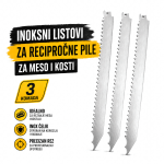 Inoksni listovi za recipročne pile za meso i kosti [3 komada]