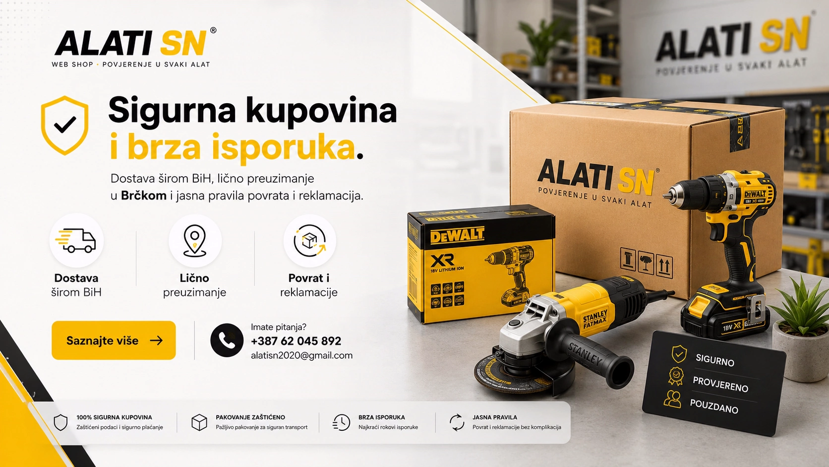 Sigurna kupovina i brza isporuka - ALATI SN