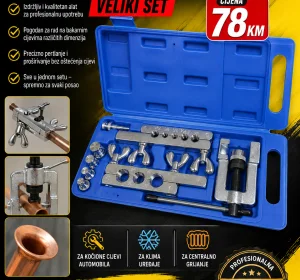 Set alata za pertlanje i proširivanje bakarnih cijevi (veliki set)
