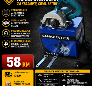 Ručni cirkular za keramiku, drvo, beton