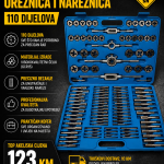 Profesionalni set ureznica i nareznica - 110 dijelova