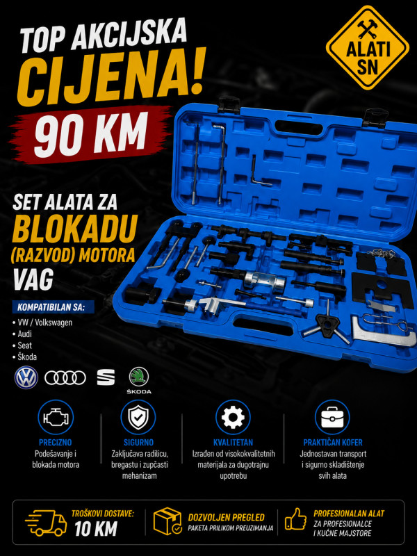 Set alata za blokadu (razvod) motora VAG