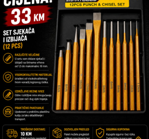 Set sjekača i izbijača (12 komada)