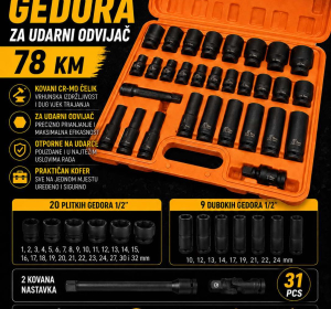 Set kovanih gedora za udarni odvijač 31 komada