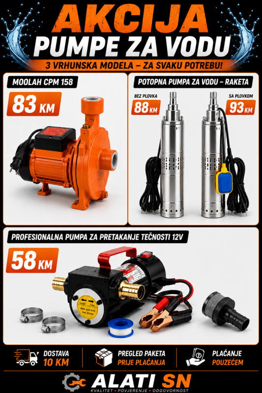 Pumpe za navodnjavanje i pretakanje
