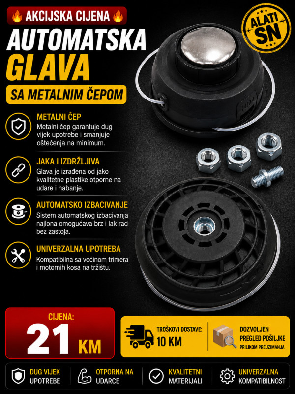 Automatska glava sa metalnim čepom
