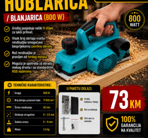 Jednoručna hoblarica / blanjarica (800 W)