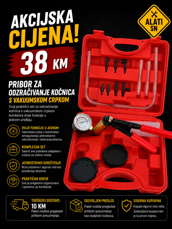 Pribor za odzračivanje kočnica s vakuumskom crpkom