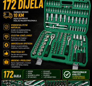 Set gedora 1/2 + 1/4, 4–32 mm, 172 dijela