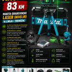 Makita građevinski laser nivelir 16 linija + tronožac