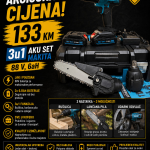 3 u 1 aku set Makita 88 V, 6 Ah