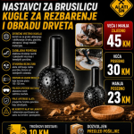 Nastavci za brusilicu - kugle za rezbarenje drveta