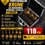 Profesionalne krune za keramiku, mermer i staklo 11 komada