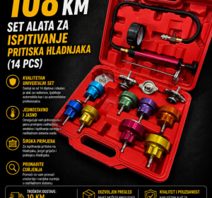 Set alata za ispitivanje pritiska hladnjaka (14 komada)