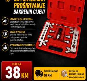 Set alata za pertlanje i proširivanje bakrenih cijevi