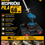 Aku recipročna pila 88 V, 6 Ah + inoksni list za meso