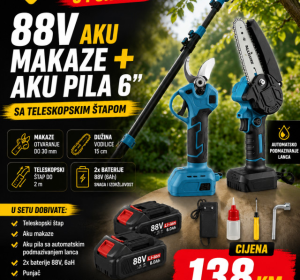 Aku set za orezivanje voća 3 u 1