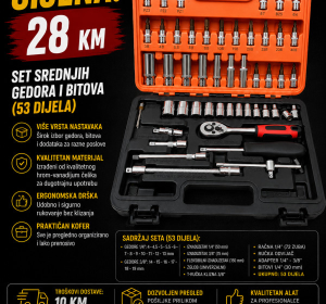 Srednje gedore i set bitova - 53 dijela
