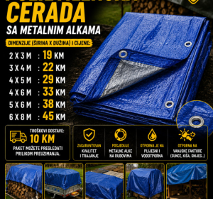 Polietilenska cerada sa metalnim alkama