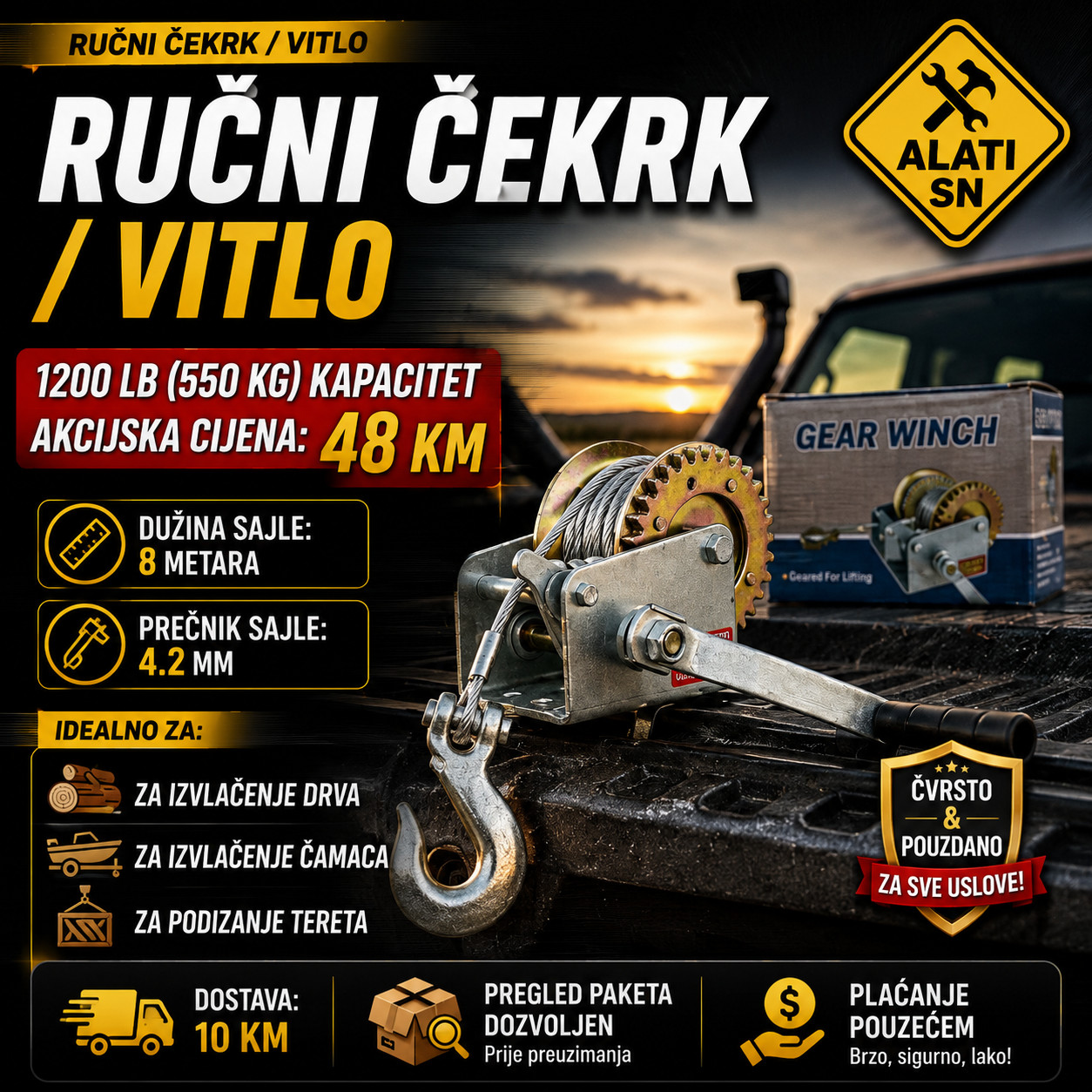 Ručni čekrk / vitlo