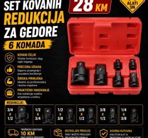 Šestodijelni set kovanih redukcija za gedore