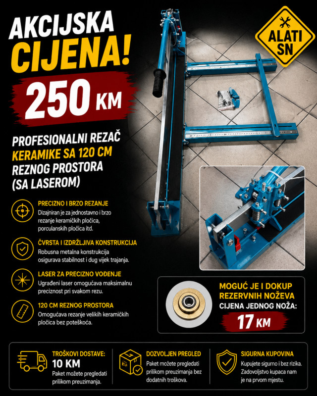 Profesionalni rezač keramike 120 cm (sa laserom)