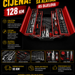 Sklopiva metalna kištra sa alatima - 85 komada