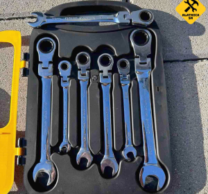 Set kombinovanih zglobnih ključeva sa automatom (7 komada)