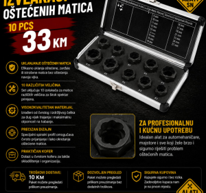 Izvlakači oštećenih matica - 10 komada