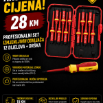 Profesionalni set izmjenljivih odvijača 12 komada + drška