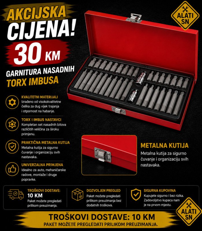 Garnitura nasadnih torx imbusa - 40 komada