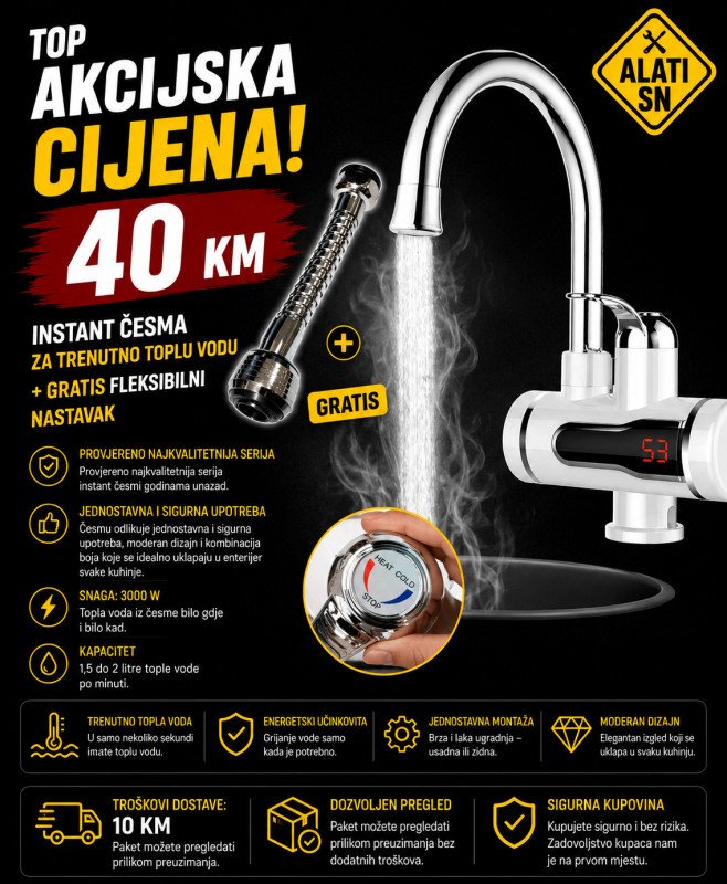 Instant česme (usadne ili zidne) za trenutno toplu vodu