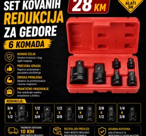 Šestodijelni set kovanih redukcija za gedore