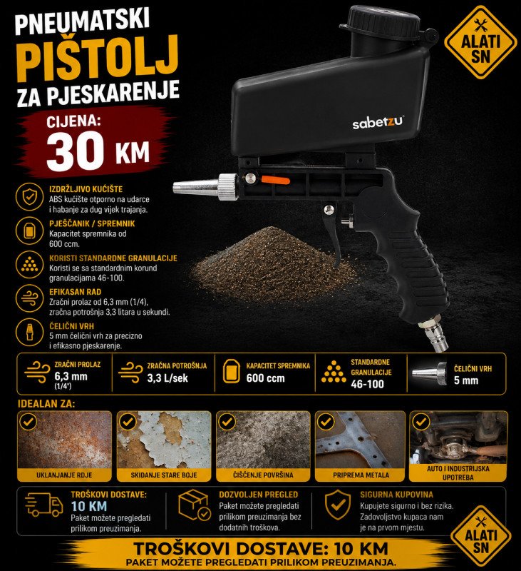 Pneumatski pištolj za pjeskarenje