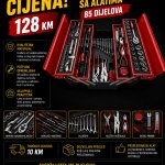 Sklopiva metalna kištra sa alatima - 85 komada