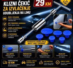 Klizni čekić za izvlačenje udubljenja na limu auta