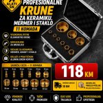 Profesionalne krune za keramiku, mermer i staklo 11 komada