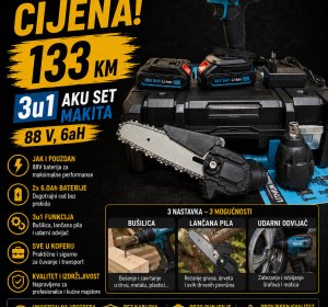 3 u 1 aku set Makita 88 V, 6 Ah