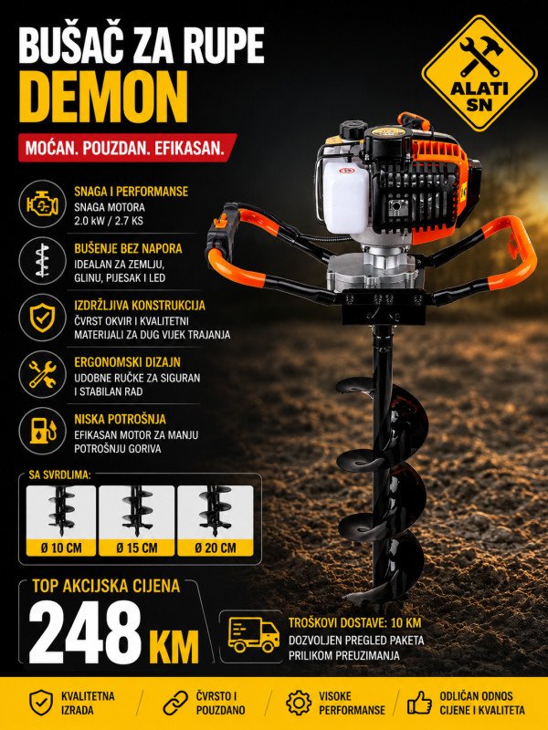 Bušač za rupe DEMON 5.2 KS