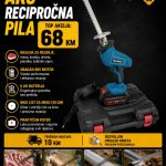 Aku recipročna pila 88 V, 6 Ah + inoksni list za meso