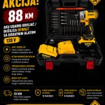 Aku udarni odvijač / bušilica DeWalt sa dodatnim alatom - 128 V