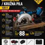 Aku ručni cirkular / kružna pila 128 V