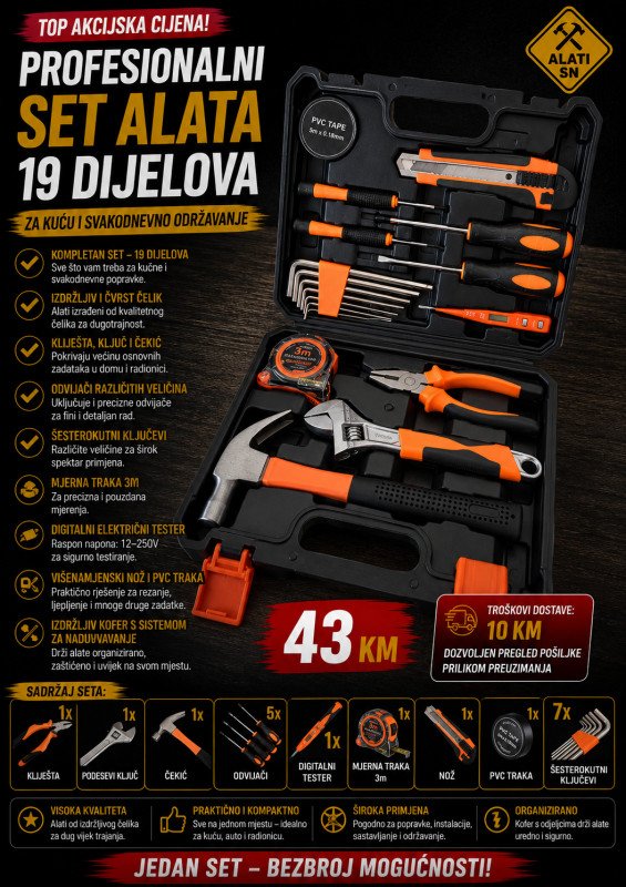 Profesionalni set alata 19 dijelova