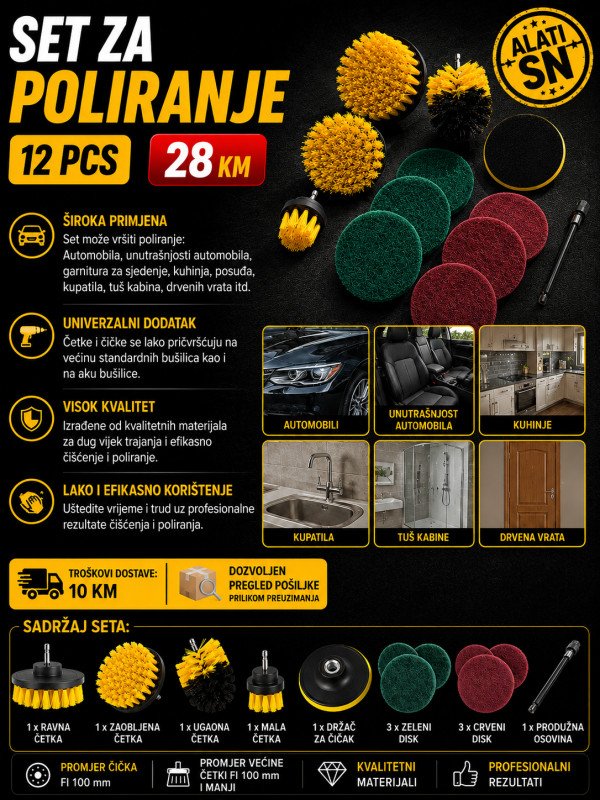 Set za poliranje 12 komada