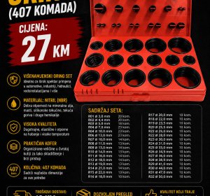 Set gumica Oring (407 komada)